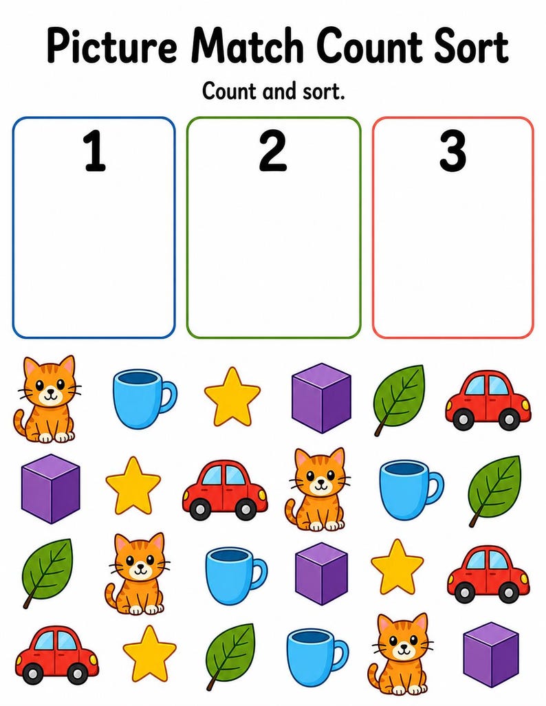 Passende Lernmatten | Passende Aktivitäten für Kinder im Vorschulalter | Druckbare PDF | Digitaler Download Bild 6