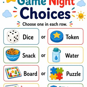 Sternenklare Familienspielnacht Seiten | Familien Spiel Nacht Seiten | Druckbare PDF | Digitaler Download Bild 6