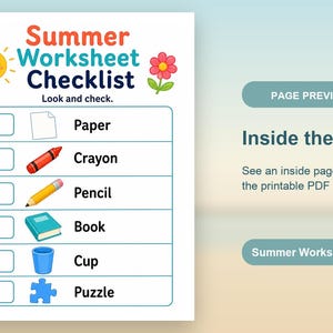 Sunny Summer Worksheet Pages | Summer Worksheets for Kids | Printable PDF | Digital Download image 10