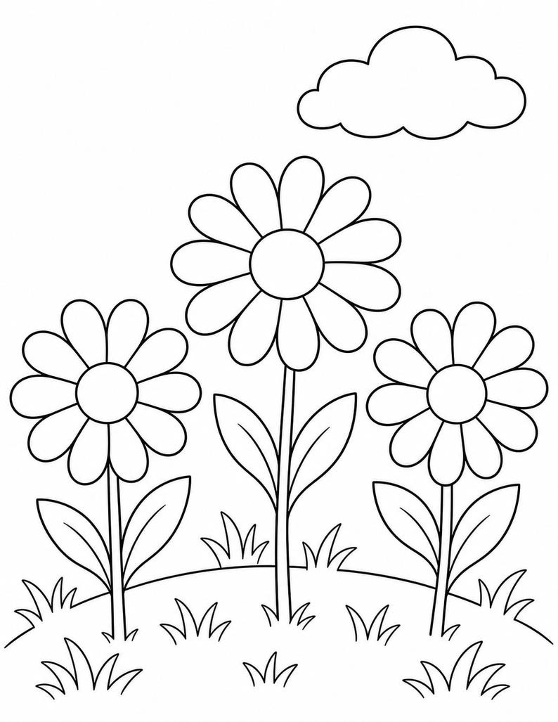 Garden Blooms Coloring Pages | Flower Coloring Pages | Printable PDF | Digital Download image 5
