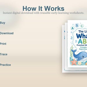 Das kleine Wal-ABC | Vorschul Arbeitsblätter | Druckbare PDF | Digitaler Download Bild 4