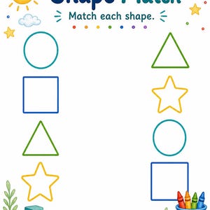 Sunny Shape Builders | Vormwerkbladen | Afdrukbare pdf | Digitale download afbeelding 5