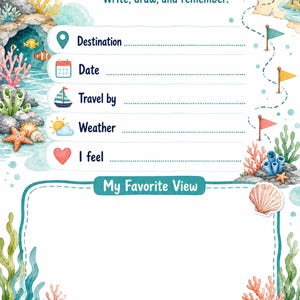 Coral Cove Abenteuerkarte | Kinder Reisetagebuch | Druckbare PDF | Digitaler Download Bild 3