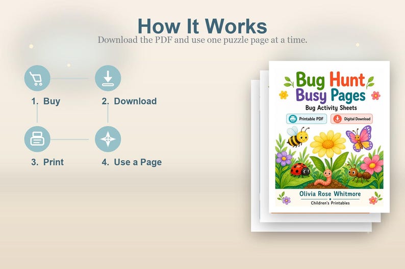 Bug Hunt Busy Pages | Bug Activity Sheets | Printable PDF | Digital Download image 8