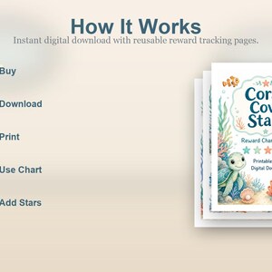 Coral Cove Stars | Reward Chart for Kids | Printable PDF | Digital Download image 4