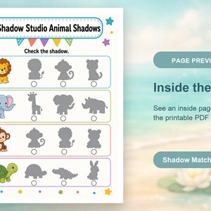 Shadow Match Studio | Shadow Matching Worksheets | Printable PDF | Digital Download image 10