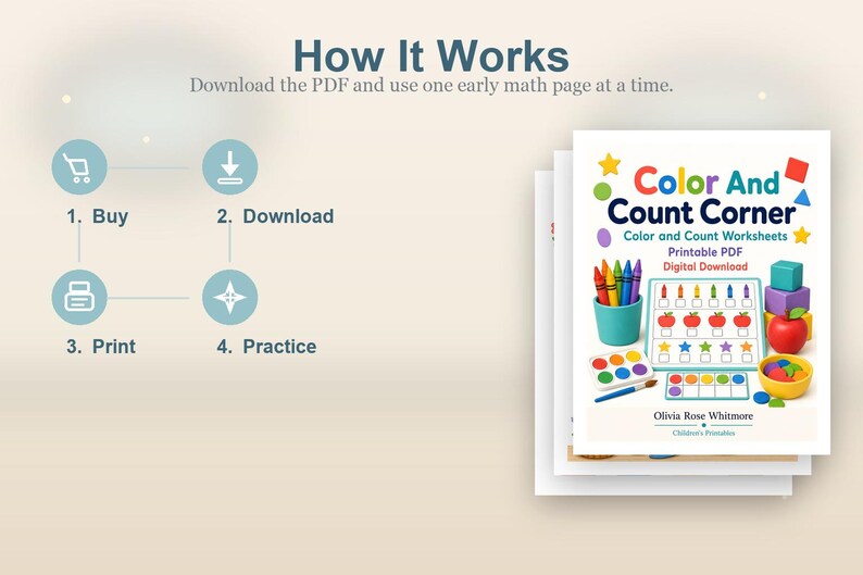 Color And Count Corner | Color and Count Worksheets | Printable PDF | Digital Download image 8