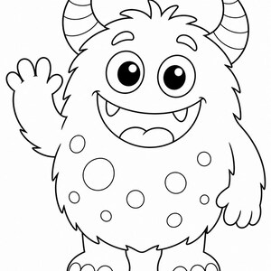 Monster Friends Malvorlagen | Monster Malvorlagen | Druckbare PDF | Digitaler Download Bild 3