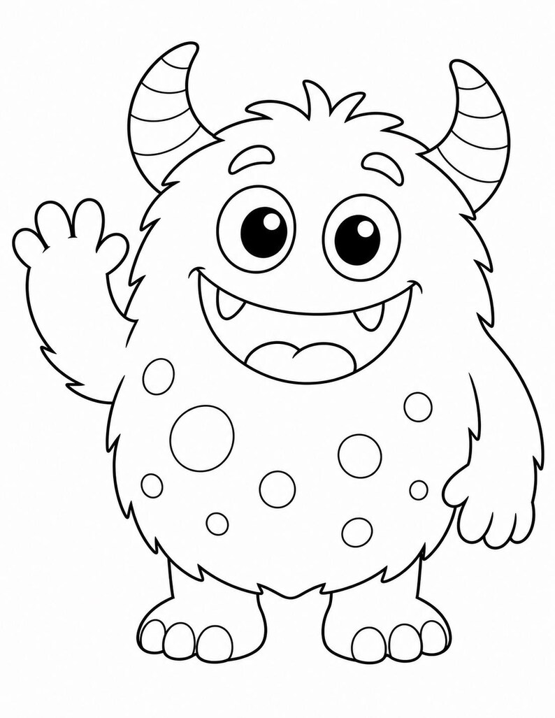 Monster Friends Malvorlagen | Monster Malvorlagen | Druckbare PDF | Digitaler Download Bild 3