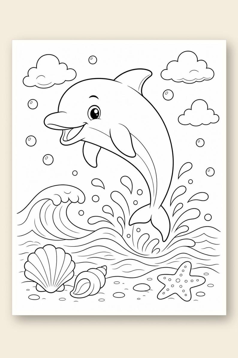 Kleurplaten Ocean Friends | Oceaan kleurplaten | Afdrukbare pdf | Digitale download afbeelding 9