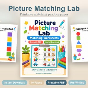 Picture Matching Lab | Matching Worksheets | Printable PDF | Digital Download image 2
