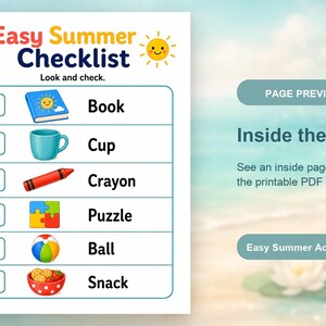 Gemakkelijke zomerpretpagina's | Gemakkelijke zomeractiviteiten voor kinderen | Afdrukbare pdf | Digitale download afbeelding 10
