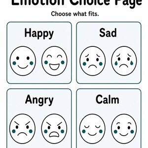 Little Emotion Match-Up | Gra w dopasowywanie emocji | Wersja PDF do druku | Pobieranie cyfrowe zdjęcie 7