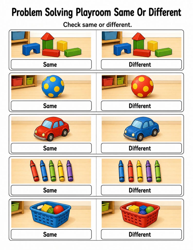Spazio giochi per la risoluzione dei problemi / Schede di lavoro per la risoluzione dei problemi / PDF stampabile / Download digitale immagine 5