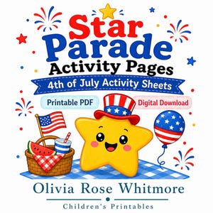 Star Parade-activiteitenpagina's | Activiteitenbladen van 4 juli | Afdrukbare pdf | Digitale download afbeelding 1
