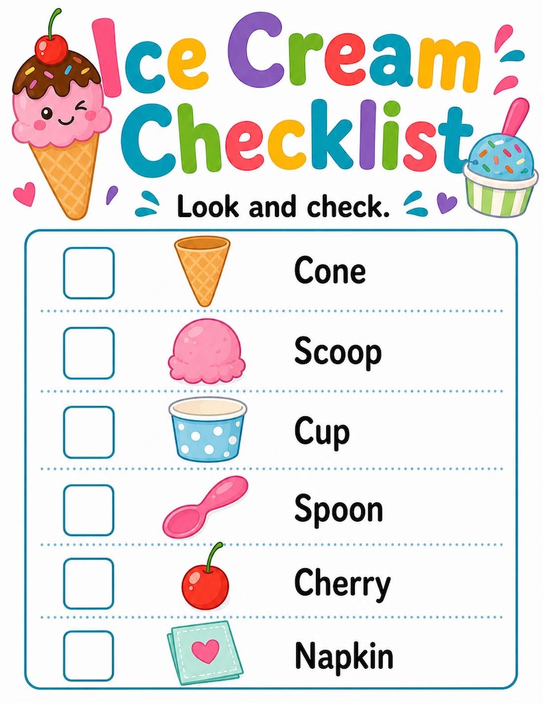 Pagine divertenti sul gelato / Attività sul gelato per bambini / PDF stampabile / Download digitale immagine 4