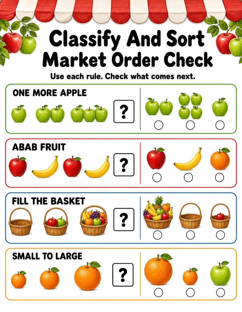 Classify And Sort Market | Classification Worksheets | Printable PDF | Digital Download image 6