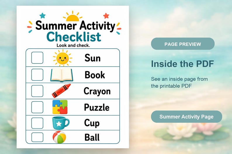 Sunny Home Activity Pages | Summer Activity Pages for Kids | Printable PDF | Digital Download image 10