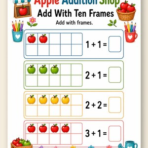 Apple Addition Shop | Additionsblad | Utskrivbar PDF | Digital nedladdning bild 9