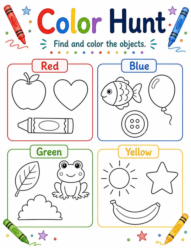 Crayon Color Crew | Color Worksheets | Printable PDF | Digital Download image 6