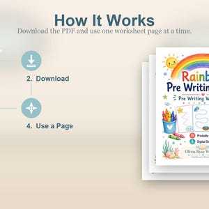 Rainbow Pre Writing Paths | Pre Writing Worksheets | Printable PDF | Digital Download image 8