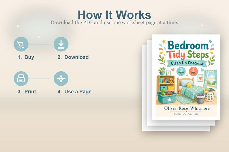 Bedroom Tidy Steps | Clean Up Checklist | Printable PDF | Digital Download image 8