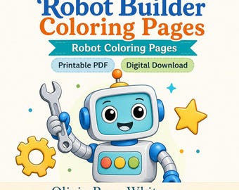 Robot Builder Coloring Pages | Robot Coloring Pages | Printable PDF | Digital Download