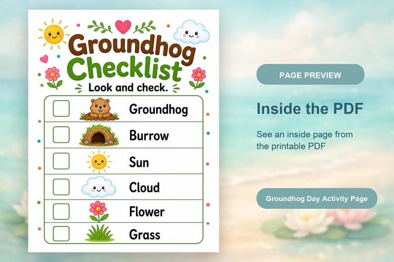 Groundhog Meadow Activity Pages | Groundhog Day Activity Sheets | Printable PDF | Digital Download image 10