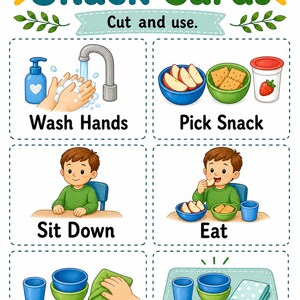 Guía para la hora de la merienda / Rutina / PDF imprimible / Descarga digital imagen 4