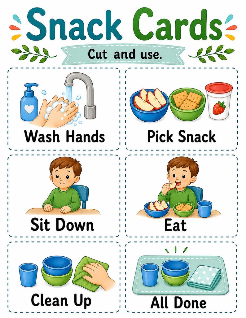 Guía para la hora de la merienda / Rutina / PDF imprimible / Descarga digital imagen 4