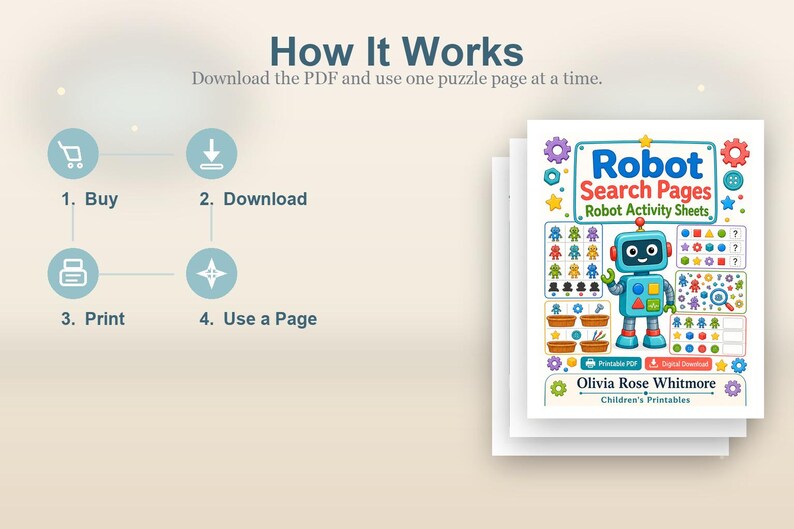 Robotsökningssidor | Robotaktivitetsblad | Utskrivbar PDF | Digital nedladdning bild 8