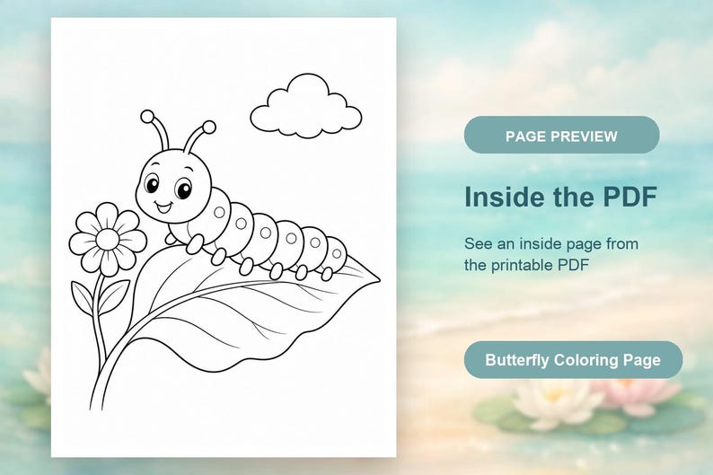 Butterfly Meadow Coloring Pages | Butterfly Coloring Pages | Printable PDF | Digital Download image 10