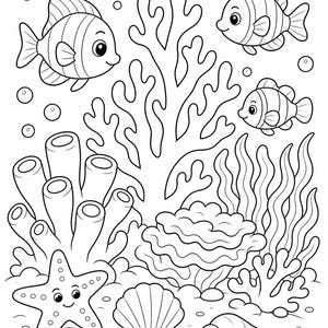 Mermaid Lagoon Coloring Pages | Mermaid Coloring Pages | Printable PDF | Digital Download image 6