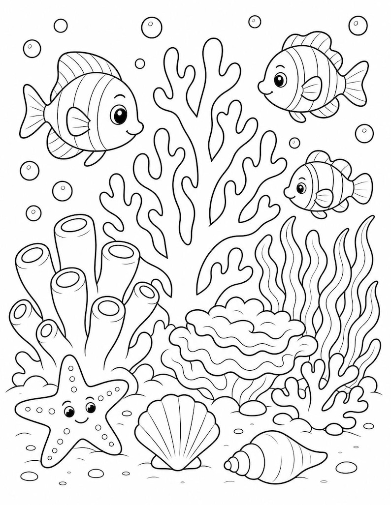 Mermaid Lagoon Coloring Pages | Mermaid Coloring Pages | Printable PDF | Digital Download image 6