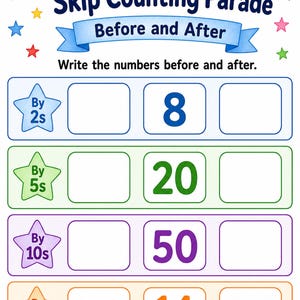 Skip Counting Parade | Skip Counting Worksheets | Printable PDF | Digital Download image 6