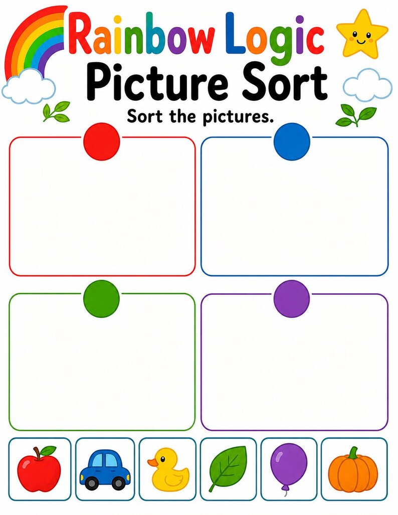 Rainbow Logic Pages | Color Puzzle Worksheets | Printable PDF | Digital Download image 3