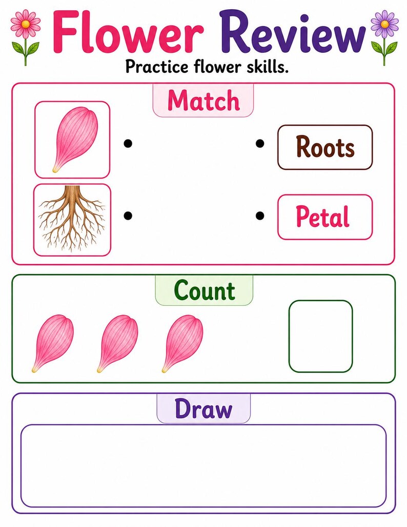 Flower Parts Garden | Parts of a Flower Worksheet | Printable PDF | Digital Download image 7
