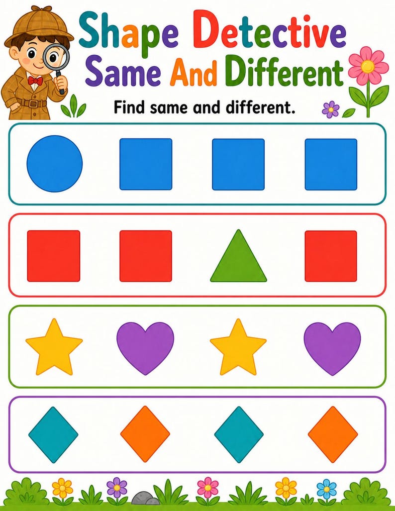 Formdetektiv Puzzles | Form Puzzle Arbeitsblätter | Druckbare PDF | Digitaler Download Bild 5