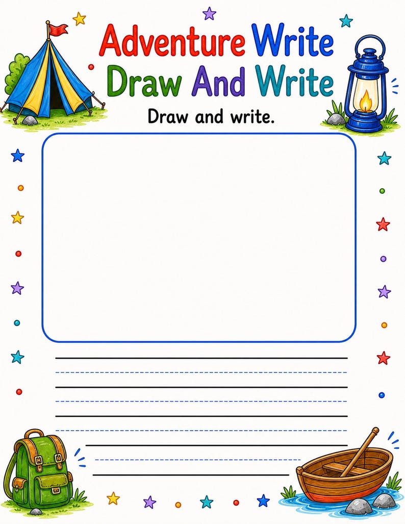 Draw Your Own Adventure | Adventure Writing Prompts | Printable PDF | Digital Download image 5
