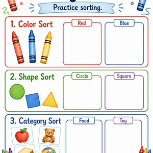 Crayon Sorting Shelf | Sorting Worksheets | Printable PDF | Digital Download image 7