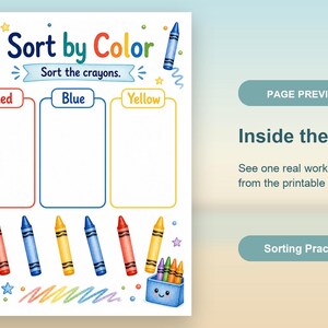 Crayon Sorting Shelf | Sorting Worksheets | Printable PDF | Digital Download image 10