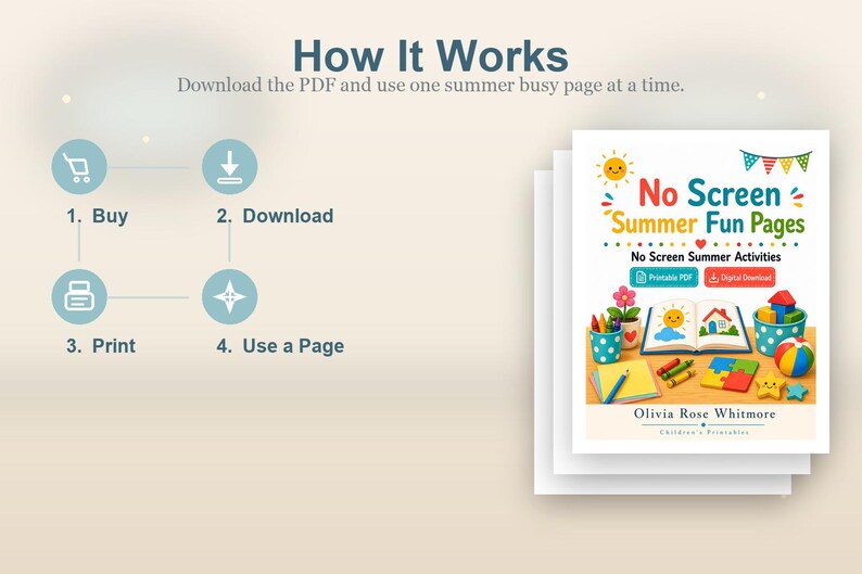 No Screen Summer Fun Pages | No Screen Summer Activities | Printable PDF | Digital Download image 8