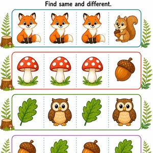 Im Wald suchen und finden | Schau und finde Arbeitsblätter | Druckbare PDF | Digitaler Download Bild 5