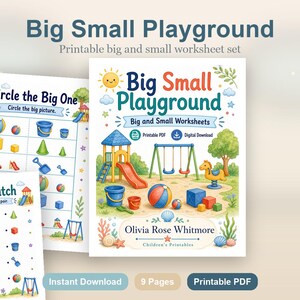Big Small Playground | Big and Small Worksheets | Printable PDF | Digital Download image 2