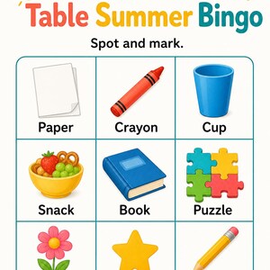 Table de cuisine, pages d'été | Activités de table d'été pour les enfants | PDF imprimable | Téléchargement numérique image 3
