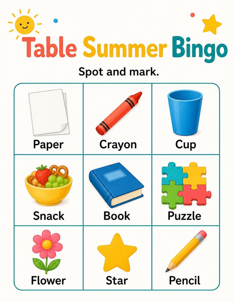 Table de cuisine, pages d'été | Activités de table d'été pour les enfants | PDF imprimable | Téléchargement numérique image 3