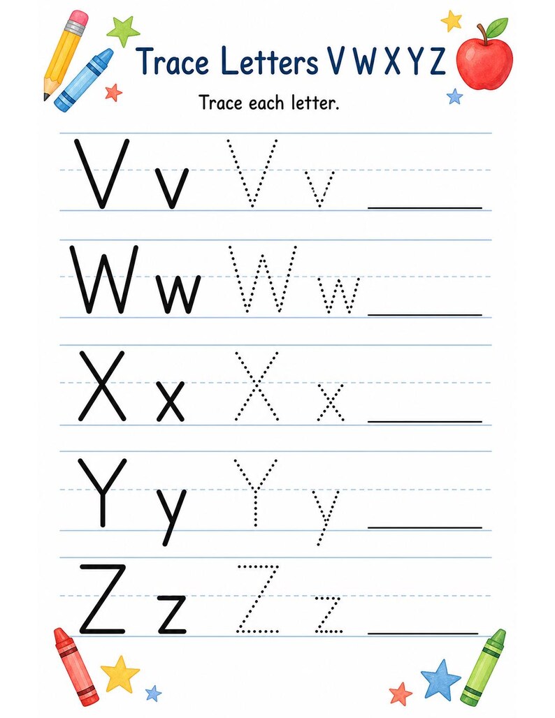 Little Pencil Letters | Letter Tracing Worksheets | Printable PDF | Digital Download image 6