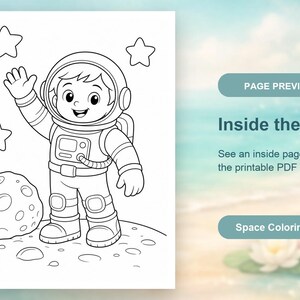 Disegni da colorare di esploratori spaziali / Disegni da colorare dello spazio / PDF stampabile / Download digitale immagine 10