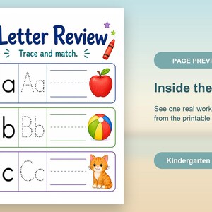 Pack de révision pour la maternelle | Feuilles de travail pour la maternelle | PDF imprimable | Téléchargement numérique image 10