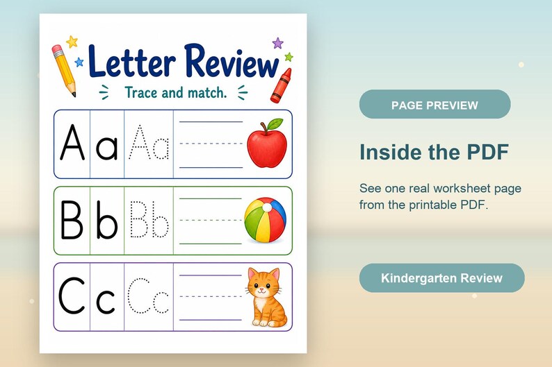 Pack de révision pour la maternelle | Feuilles de travail pour la maternelle | PDF imprimable | Téléchargement numérique image 10